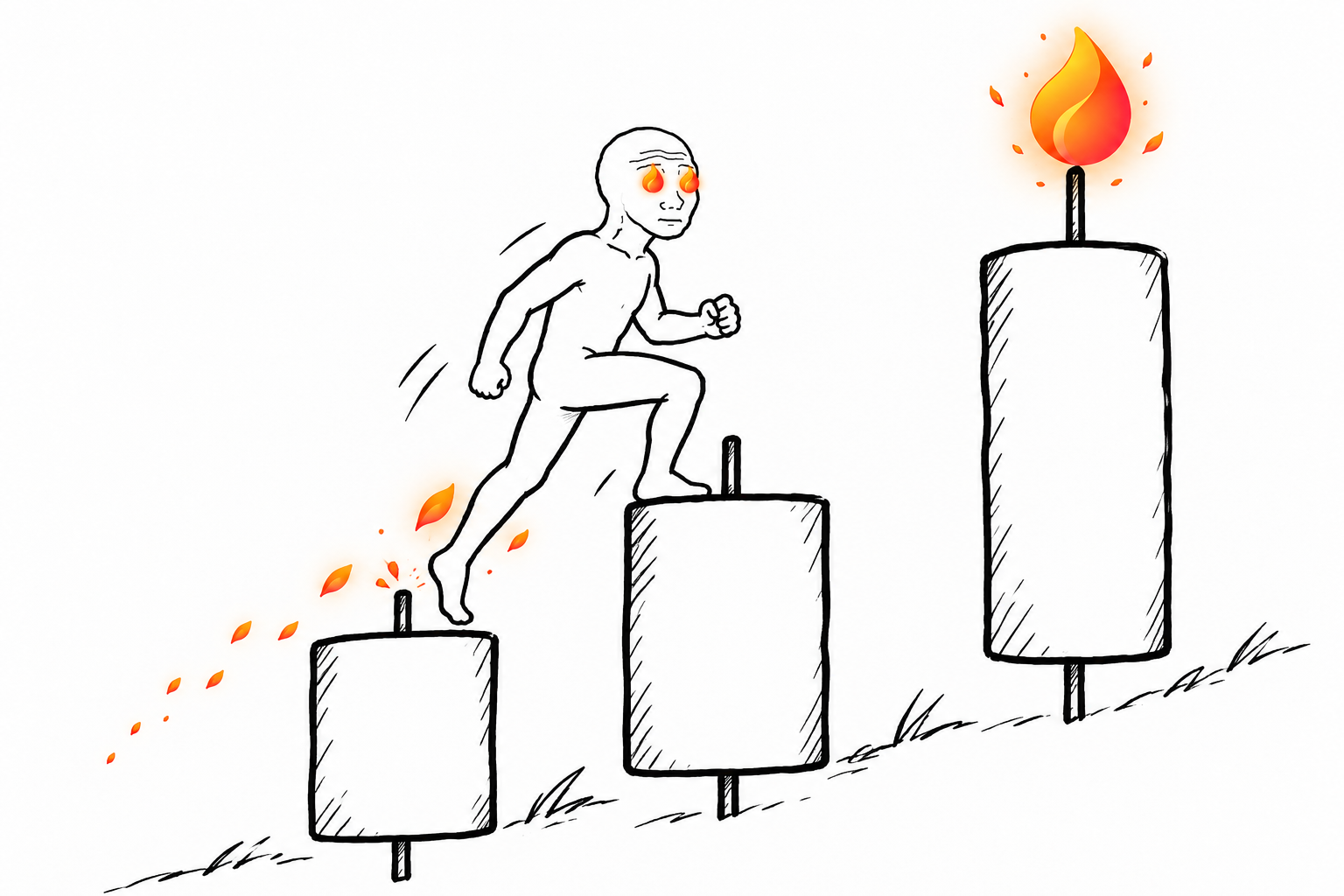 Emberjak climbing three rising candlestick bars